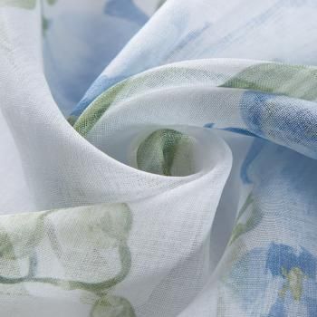 Тюль лен h-280 см 05-01-10476 белый принтованный