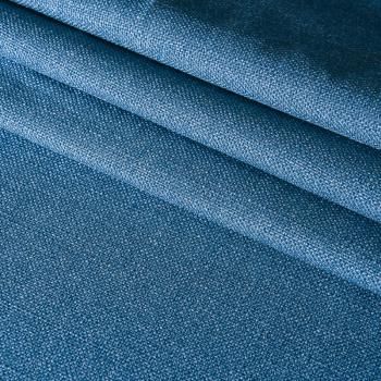 Ткань портьерная лен h-300 см 05-02-11502 сине-голубой деним однотонный