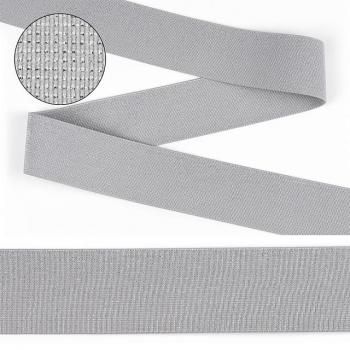 Резинка TBY декоративная 40 мм с люрексом ET20-094003 серый