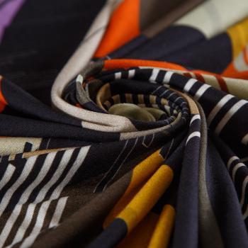 Трикотаж 056-16322 черный принтованный