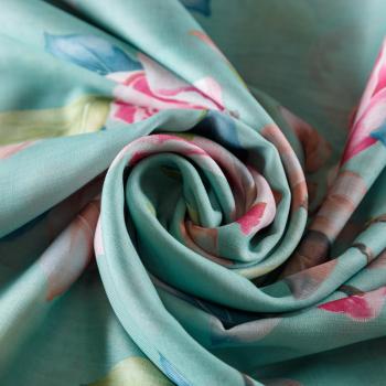 Тюль Т379-01-09 зеленый принтованный