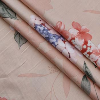 Сатин-твил ш.220 см 007-13909 персиковый принтованный