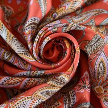 Вискоза Etro 009-12185 коралловый принтованный
