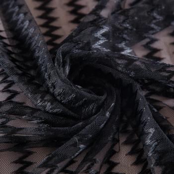 Сетка трикотажная 050-09331 зигзаг черный