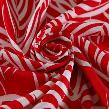 Штапель 069-17549 красный принтованный