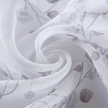 Тюль под лен 05-01-11621 белый принтованный