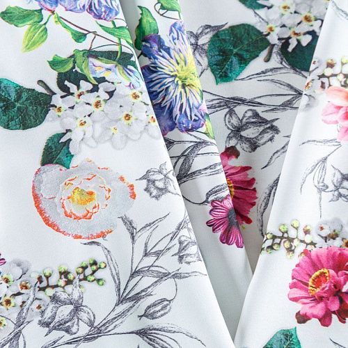 Вискоза "Лоренцо" 036-08216 молочный принтованный