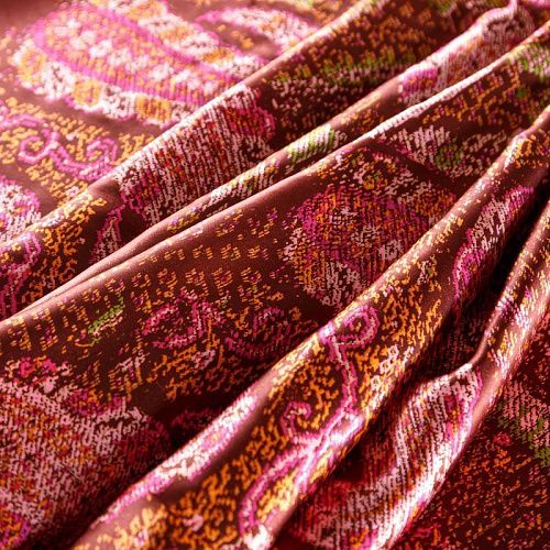 Шелк натуральный К27-047 бордовый принтованный