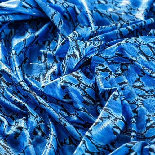 Лайкра 005-06244 ярко-синий принтованный
