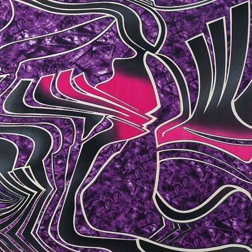 Креп 026-08227 фиолетовый принтованный