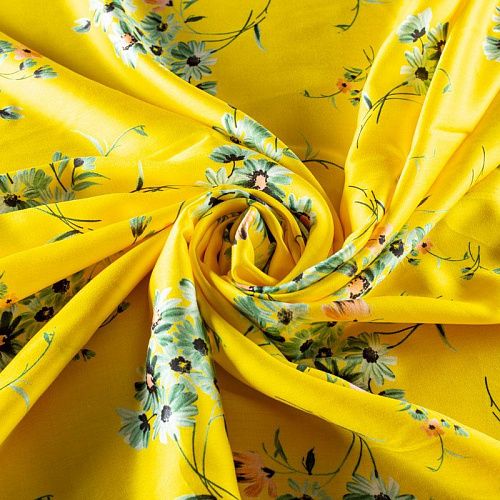 Шелк-штапель 069-00879 желтый принтованный