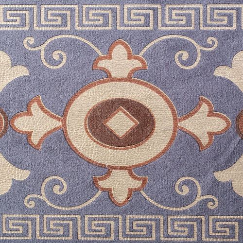 Бордюр велюровый 15,5 см 0000-357-104-024 пыльно-синий с меандром