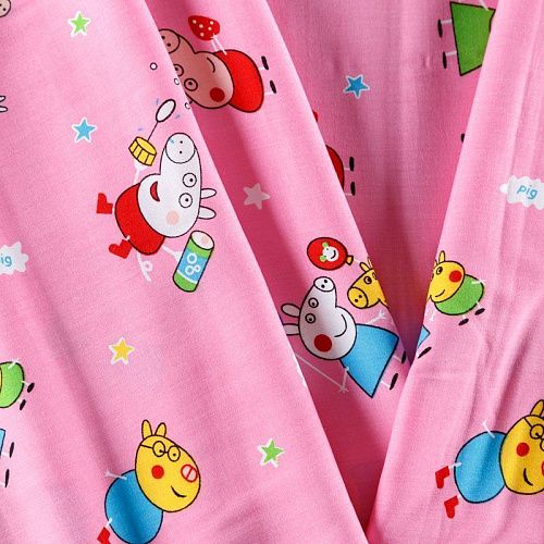 Штапель 069-08271 розовый принтованный