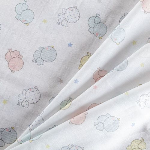 Тюль 05-01-02603 белый принтованный