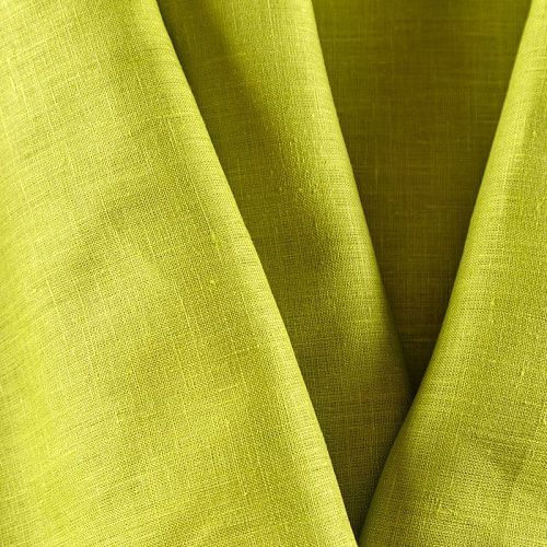 Лен натуральный 035-08483 травяной зеленый однотонный