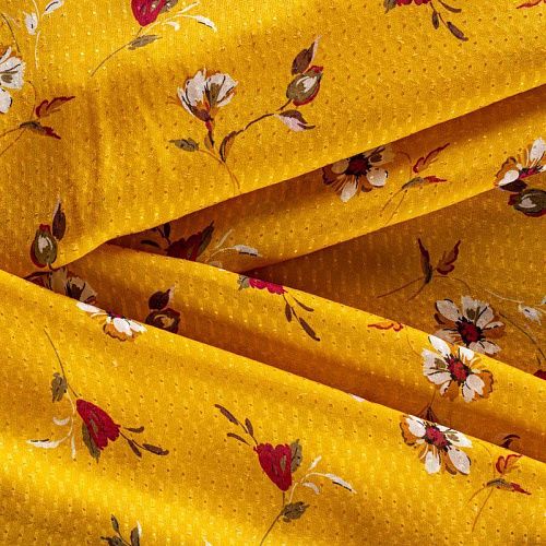Вискоза 009-1018 шафрановый принтованный