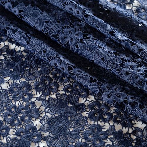 Гипюр-макраме К19-398 темно-синий