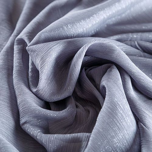 Шифон-жатка с люрексом 068-07209 серебристо-серый однотонный