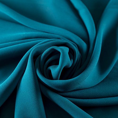 Креп-шифон 027-09821 сине-зеленый однотонный
