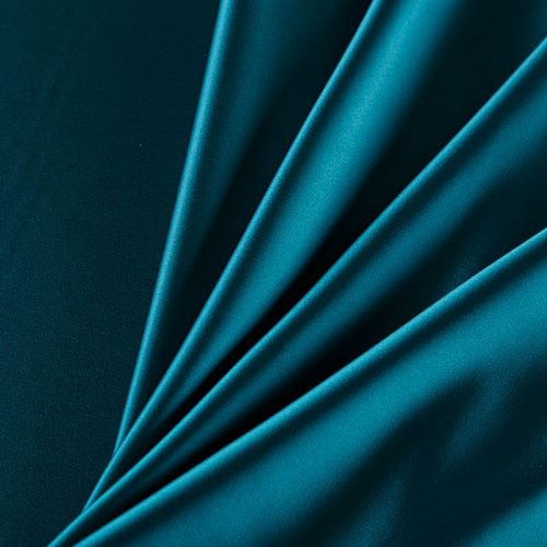 Сатин стрейч 001-07803 сине-зеленый однотонный