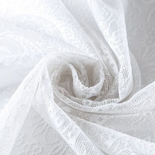 Тюль жаккардовый h-285 см Т272-01-30 белый однотонный