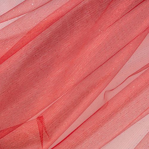 Фатин с напылением К33-948 вишневый однотонный