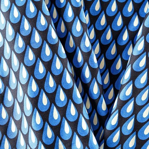 Шелк-штапель 069-09687 черный принтованный