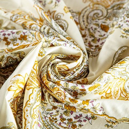 Хлопок 063-02043 сливочный принтованный