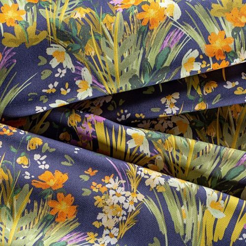 Вискоза 009-01082 темно-синий принтованный