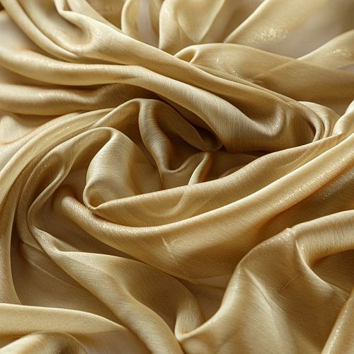 Шифон с напылением 068-09621 золотистый однотонный