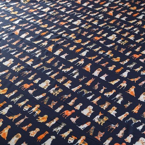 Вискоза "Лоренцо" 036-02643 темно-синий принтованный