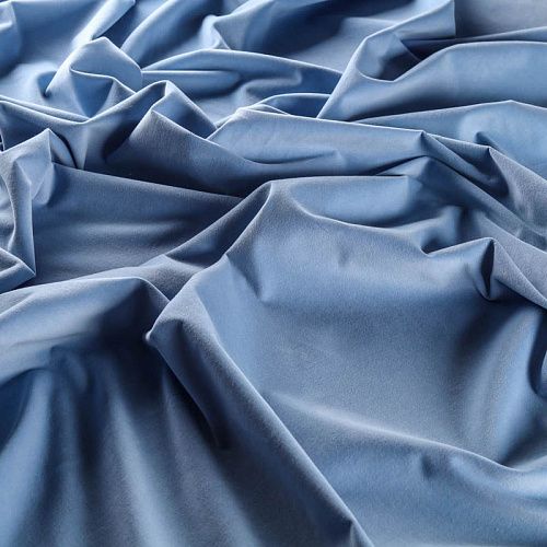 Бархат К15-6381 холодный голубой однотонный