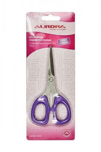 Ножницы универсальные Aurora с покрытием антискотч 130 мм AU 807-55NS 