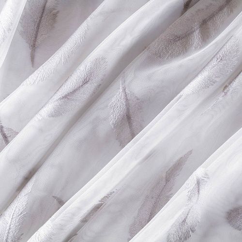 Тюль сетка с вышивкой 529-01-02 молочный