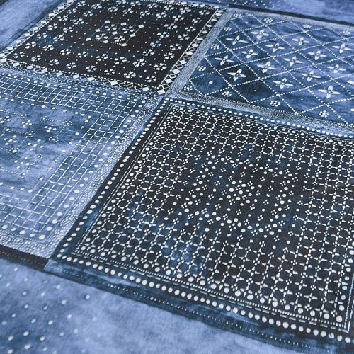 Батист 003-12224 синий принтованный