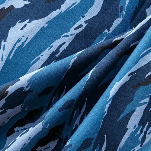 Коттон камуфлированный 020-09947 сине-голубой принтованный