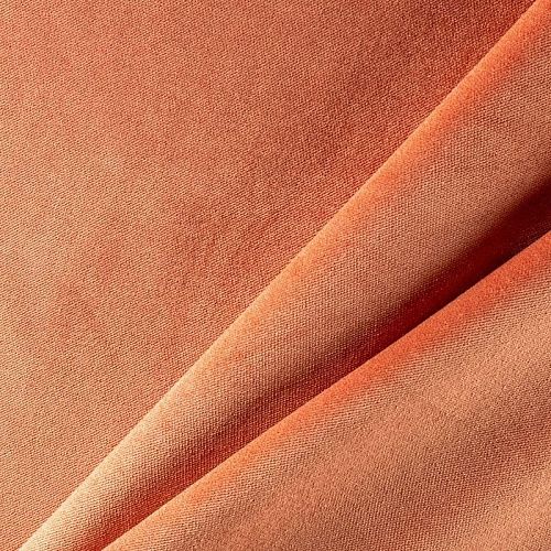 Ткань портьерная бархат 529-02-156 жженый апельсин однотонный