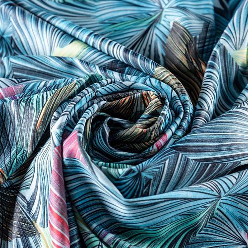 Лайкра К33-481 голубой принтованный