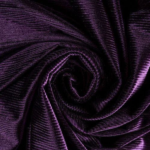 Бархат с люрексом К33-552 баклажановый однотонный