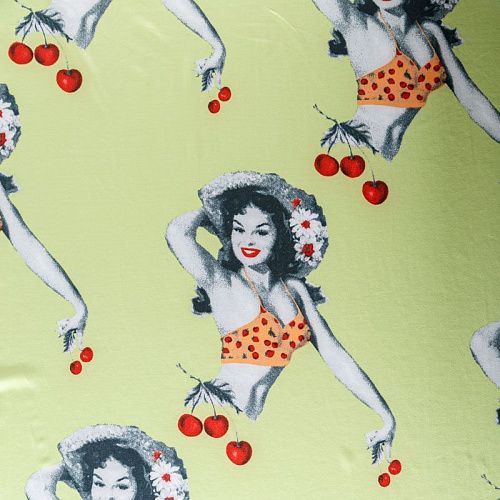 Трикотаж 056-03604 светло-салатовый принтованный