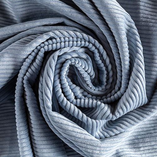 Вельвет К29-590 голубой однотонный