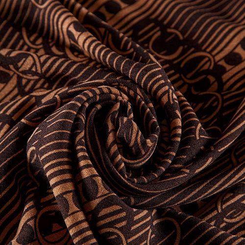 Лен искусственный 035-07869 коричневый принтованный