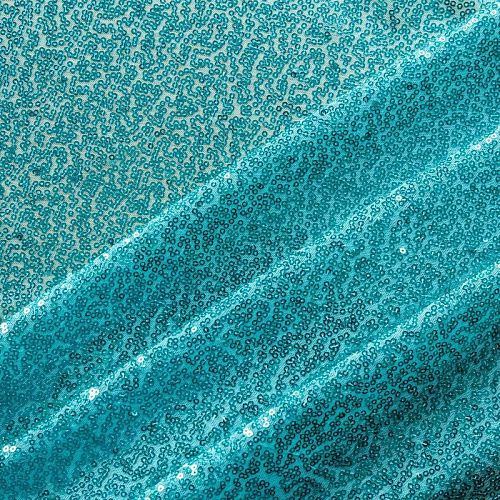 Пайетки на сетке 055-02824 бирюзово-зеленый однотонный