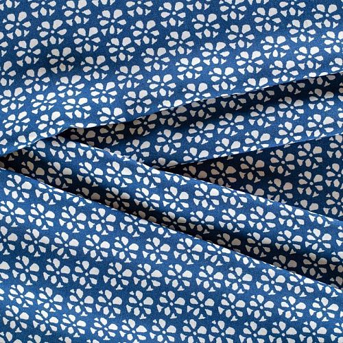 Штапель 069-00992 синий принтованный