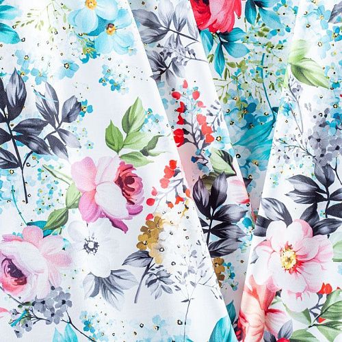 Лайкра 005-01245 белый принтованный