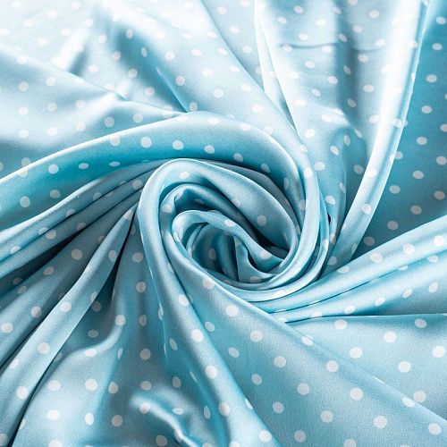 Шелк синтетический 065-01464 светло-бирюзовый принтованный