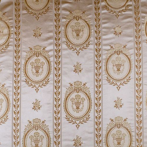 Ткань портьерная жаккард Т274-02-26 сливочно-золотой