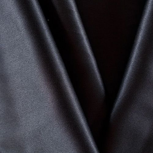 Сатин стрейч 001-08129 черный однотонный