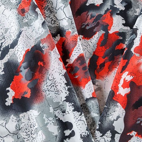 Креп-шифон 027-02907 белый принтованный