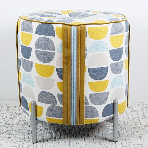 Пуф круглый D 48 см H 53 см горчичный 521250 